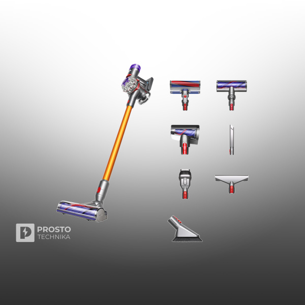 Пылесос Dyson V8 Absolute (SV25), Yellow/Nickel с нашей вилкой